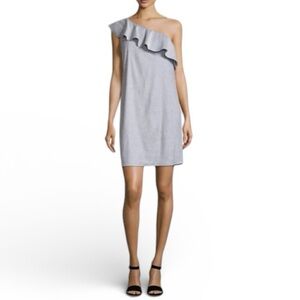 Alexandra Theory One-Shoulder Light Denim Blue Dress Size S 4